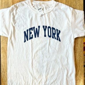NWT Brandy Melville/John Galt New York White Baby Tee One Size